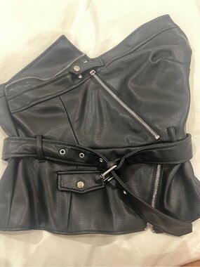 Zara Black Faux Leather Jacket